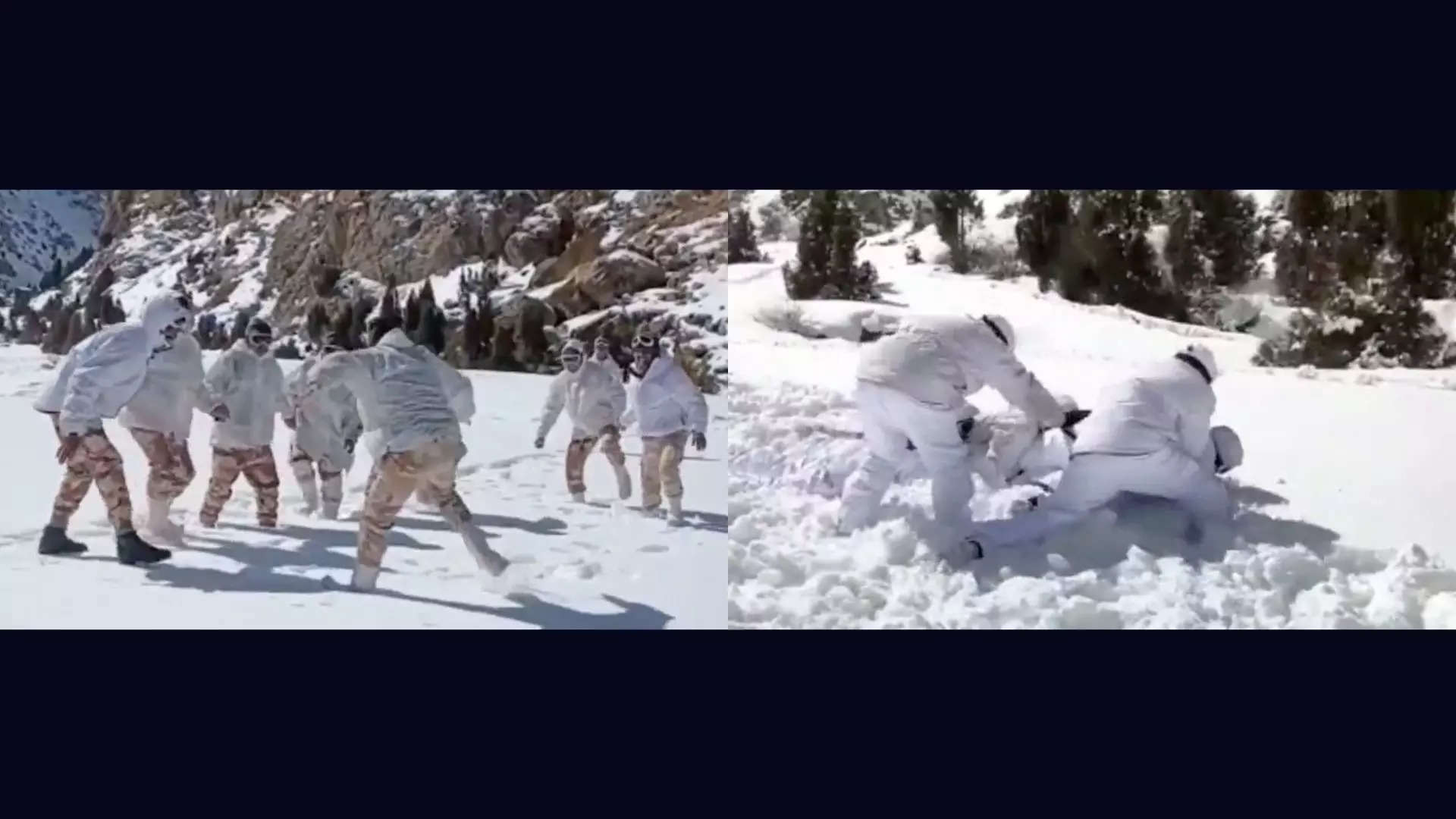 ITBP personnel play Kabaddi on snow
