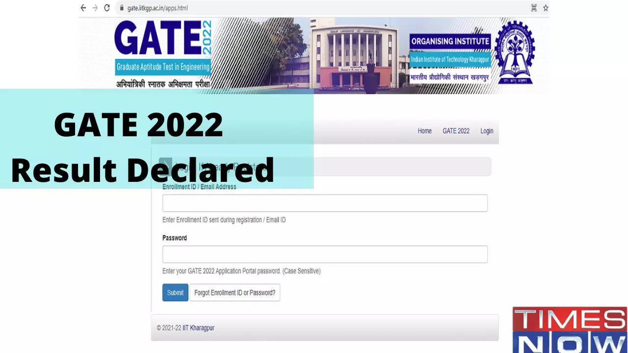GATE 2022 Result Declared