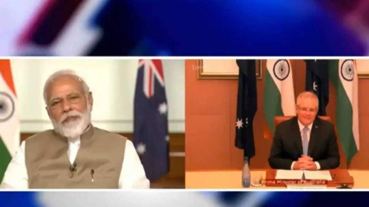 Prime Minister Narendra Modi interacts with his Australian counterpart Scott Morrison (File Photo)