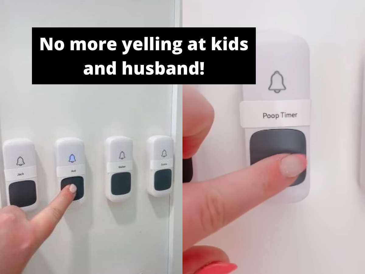 Mom installs doorbells inside house