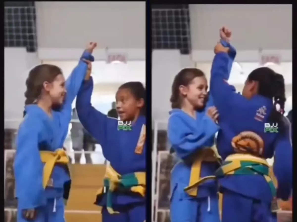 Young girl celebrates with opponent after winning a match| Image courtesy: Instagram