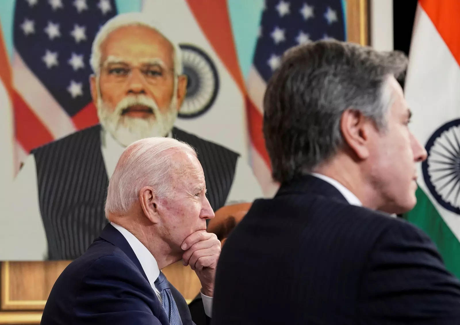 US President Joe Biden holds videoconference with India's Prime Minister Narendra Modi.