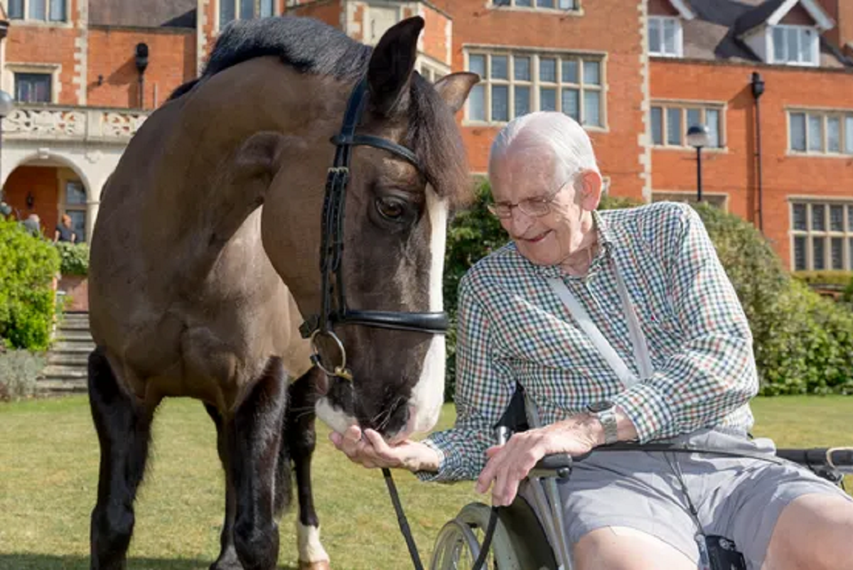 Care home resident revisits his old hobby