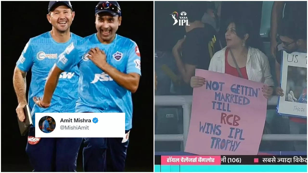 Amit Mishra reacts to fan's ‘no marriage till RCB win IPL trophy’ banner