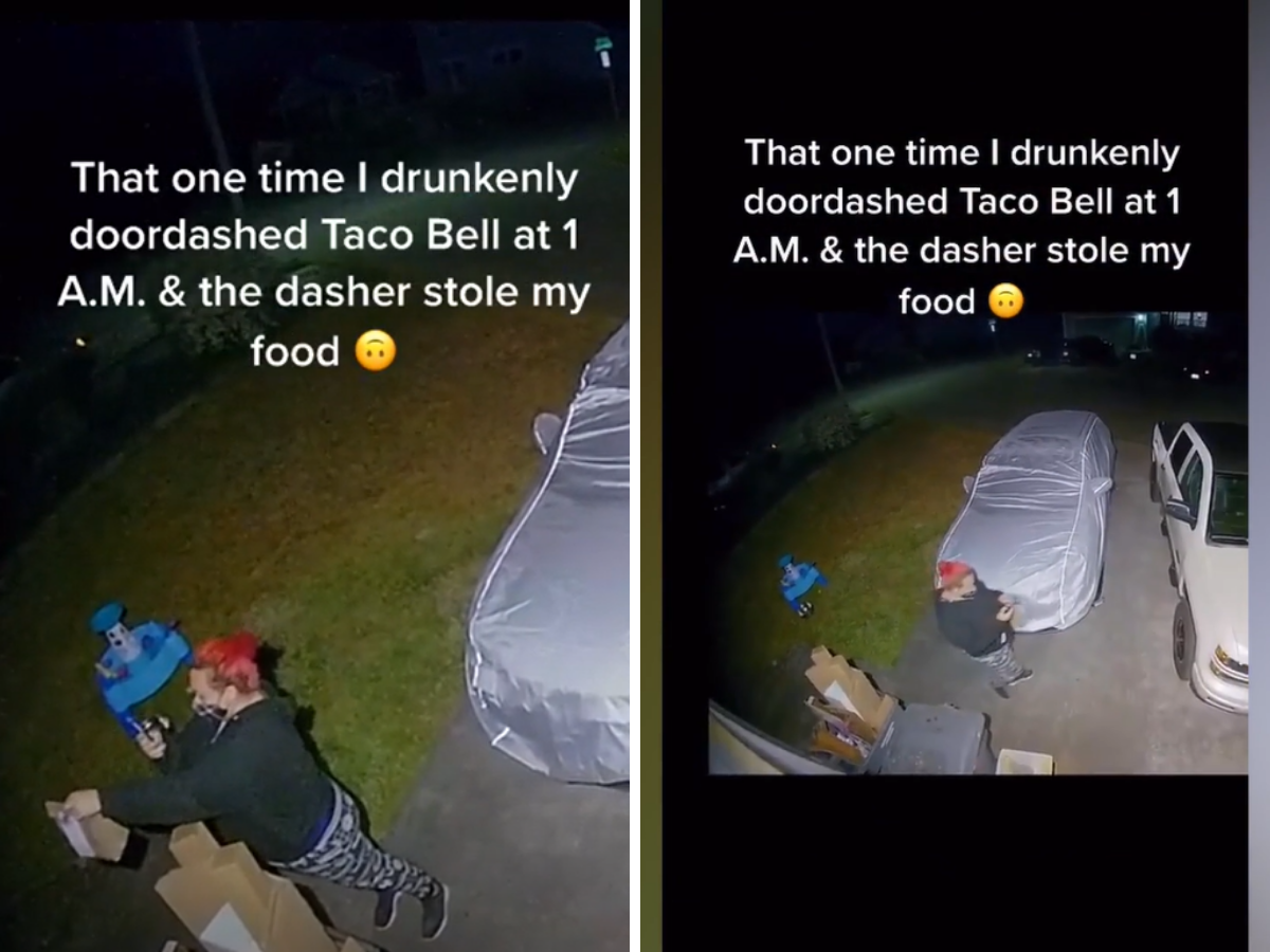 Delivery driver caught stealing food