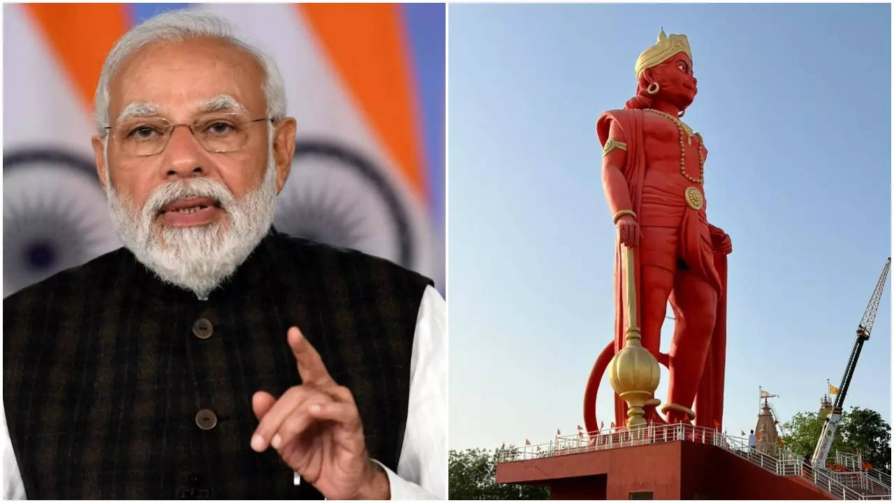 PM narendra modi hanuman statue
