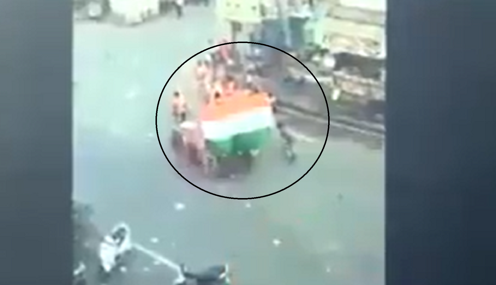 National flag attacked in Jahangirpuri