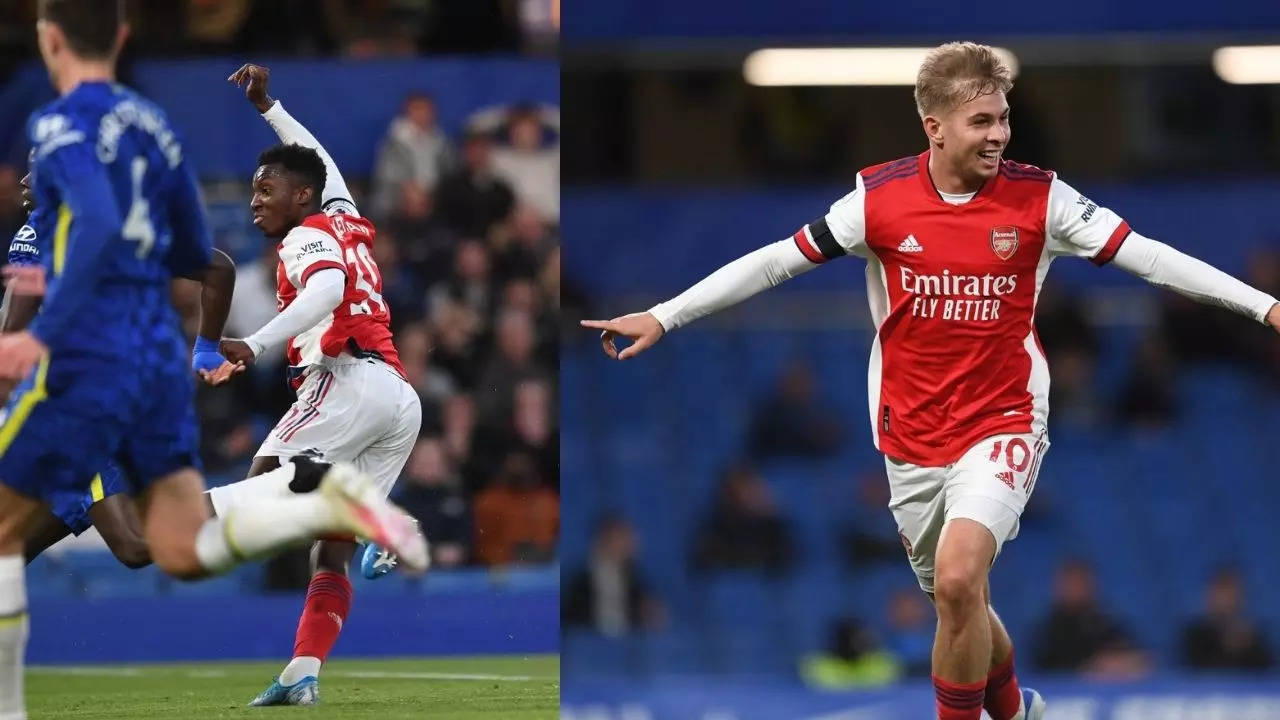 Nketiah and Rowe Arsenal vs Chelsea