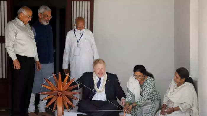 Boris Johnson at Gandhi Ashram