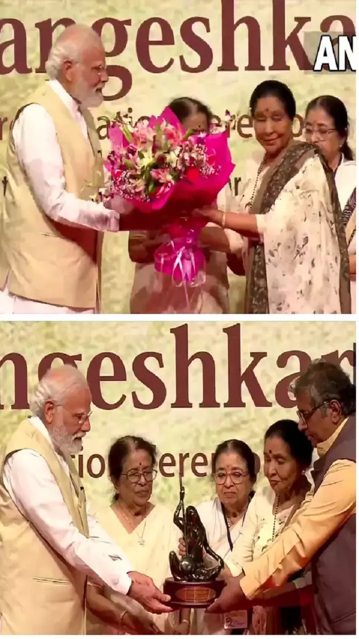 PM Modi receives first Lata Deenanath Mangeshkar Award