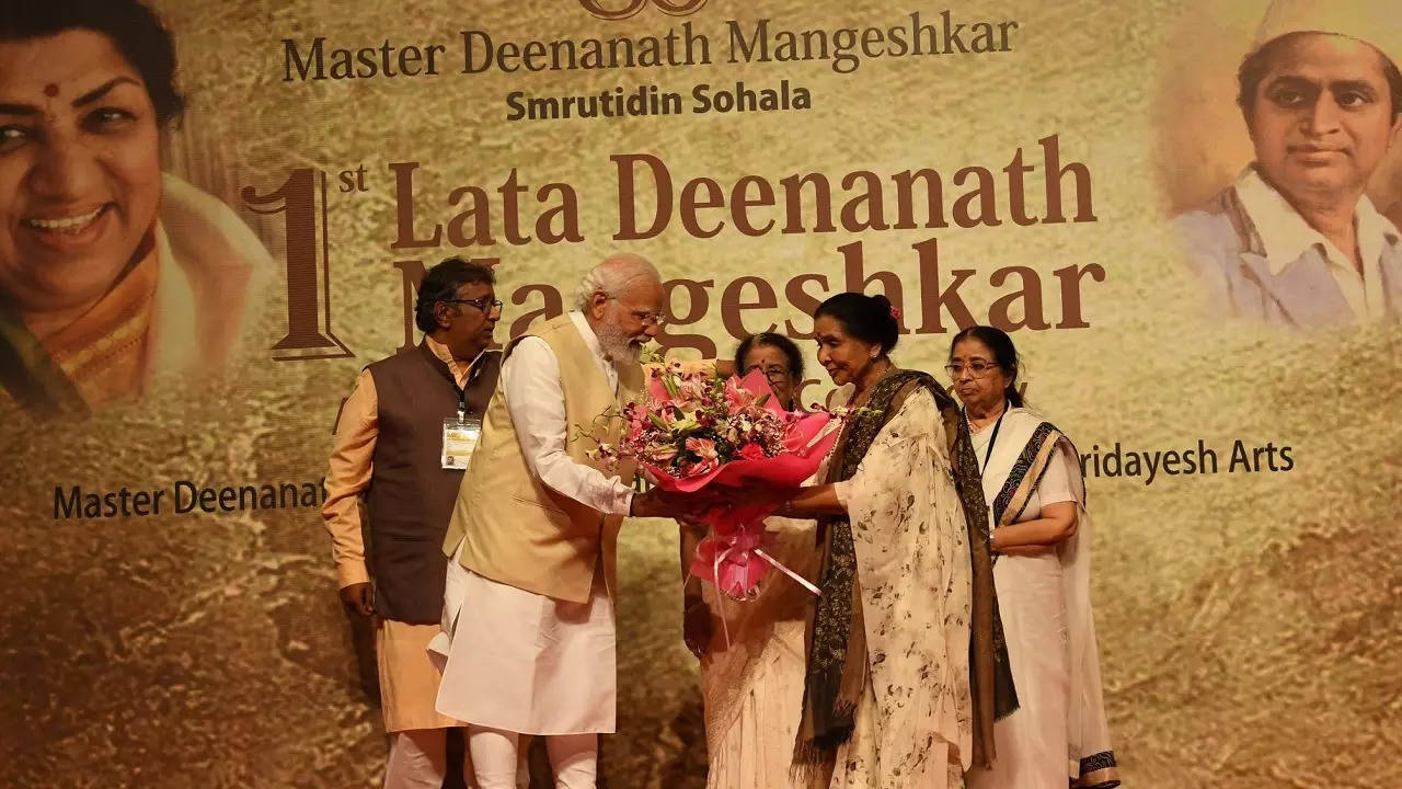 PM Narendra Modi receives first Lata Deenanath Mangeshkar award