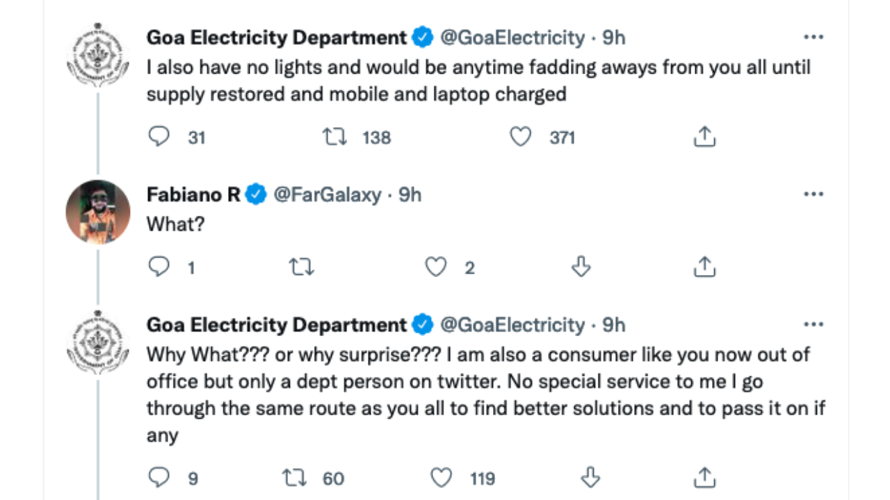 Goa Electricity Department Twitter