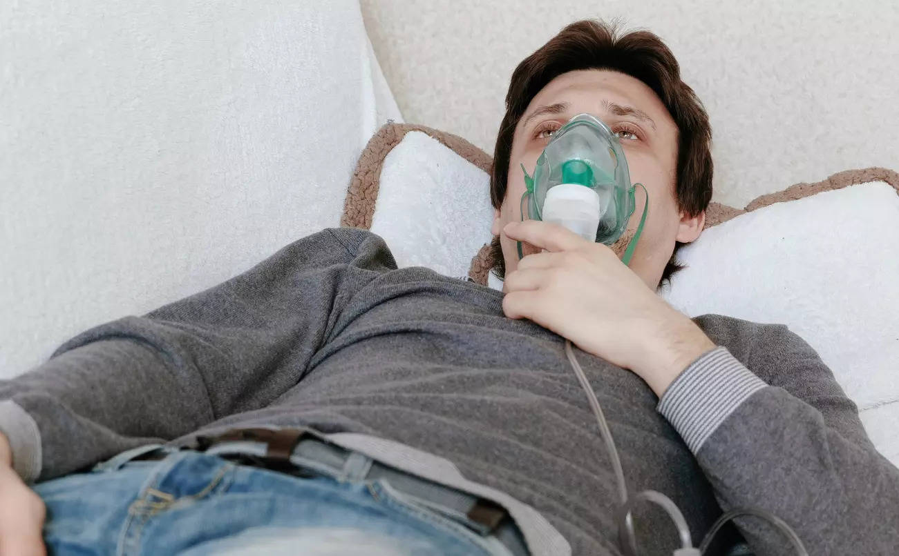 COPD patient on a Nebuliser breathing apparatus