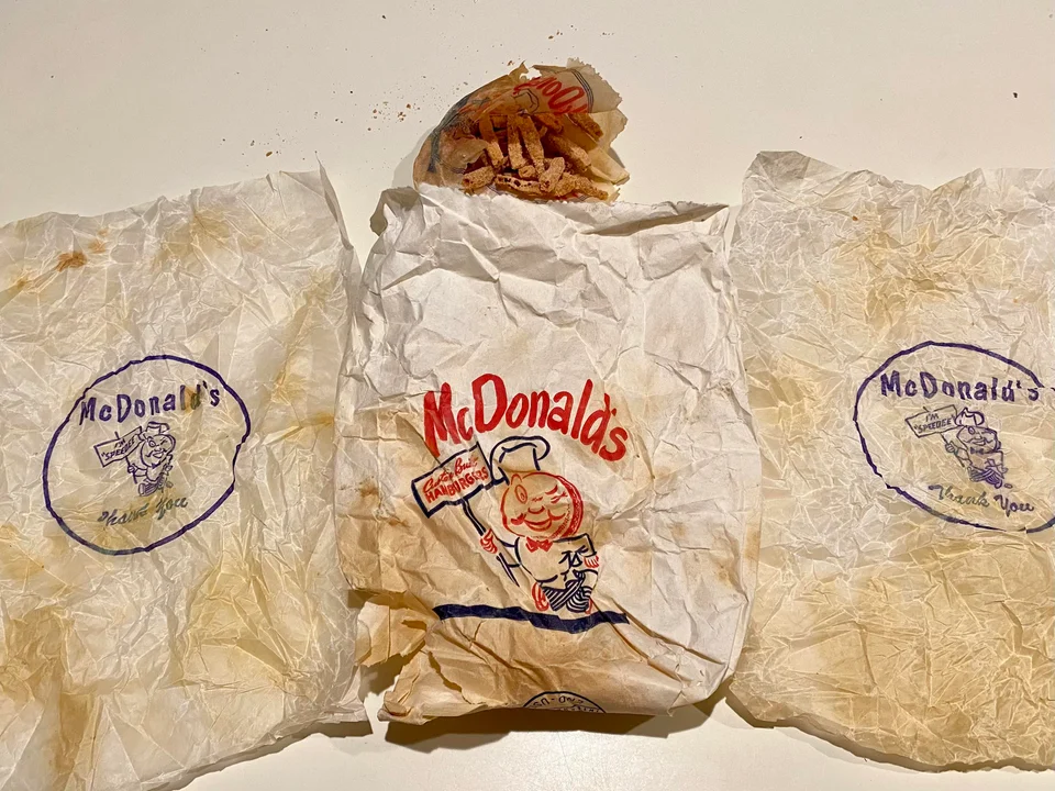 Man finds 60-year-old McDonald's meal in bathroom wall