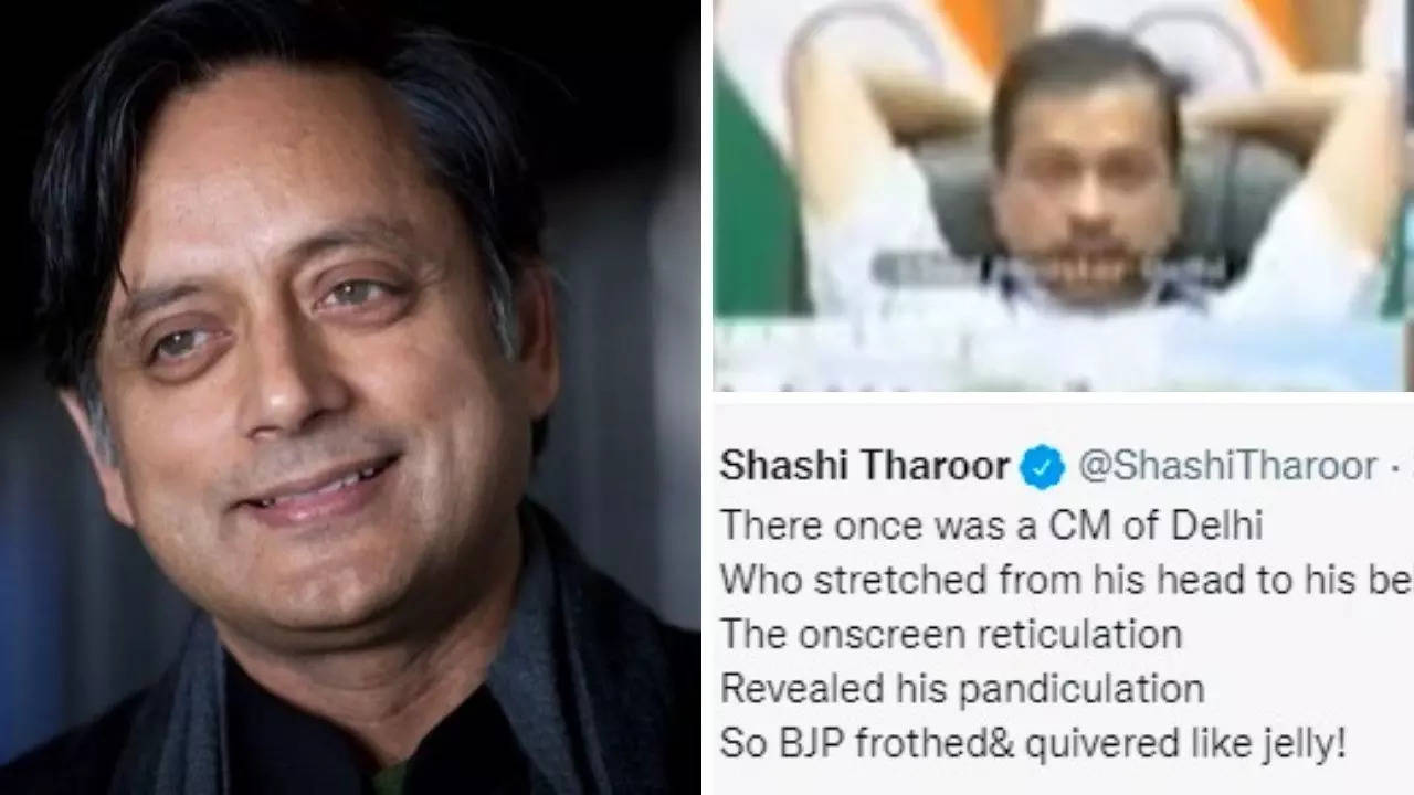 A Cm Of Delhi Who Stretched From Head To Belly Did You Read Shashi Tharoor S Poem On Mannerless Row