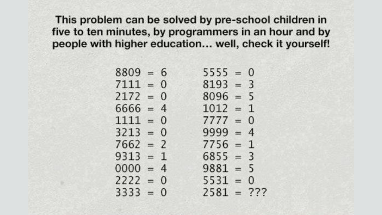 Can you solve this maths question? 5-year-olds take only 5 minutes but adults are left scratching their heads