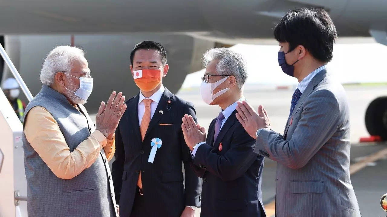 narendra modi lands in japan Quad summit