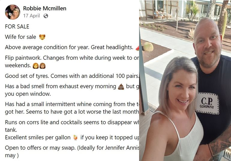 Prankster lists his wife 'for sale' on Facebook