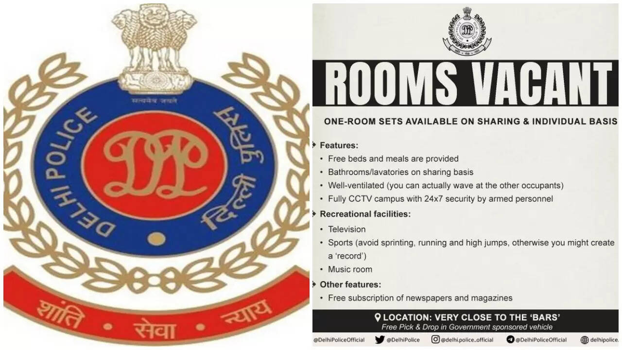 Looking for a 'space' in the national capital? Delhi Police advertises 'rooms' in a humorous cheeky tweet Looking for a 'space' in the national capital? Delhi Police advertises 'rooms' in a humorous cheeky tweet