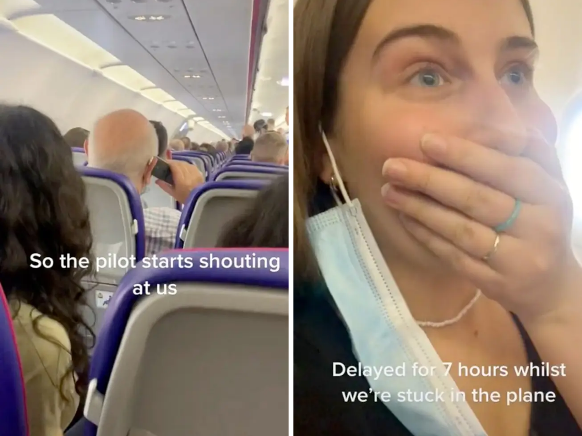 Caught on camera, pilot yells at flyers after 7 hour delay and tells them to get off