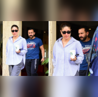 Kareena Kapoor cutely holds hubby Saif Ali Khan as they leave for an ad shoot - WATCH