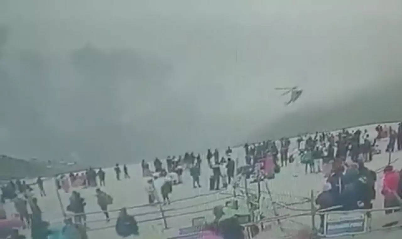 Helicopter carrying Char Dham Yatra pilgrims makes hard landing in Kedarnath video surfaces