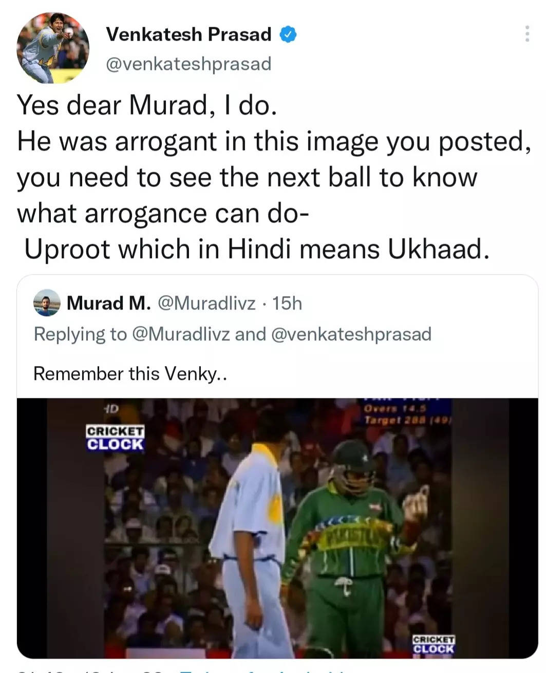Venkatesh Prasad39s savage response to a Twitter user