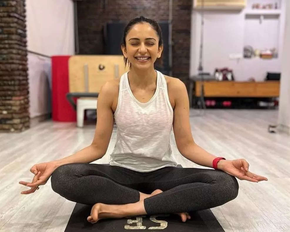 As the video begins, Anshuka Parwani asked Rakul Preet Singh about her favourite asana, and she said admitted to being a fan of Shoulder Stand or Sarvangasana which she loves doing. (Photo credit: Rakul Preet Singh/Instagram)​​