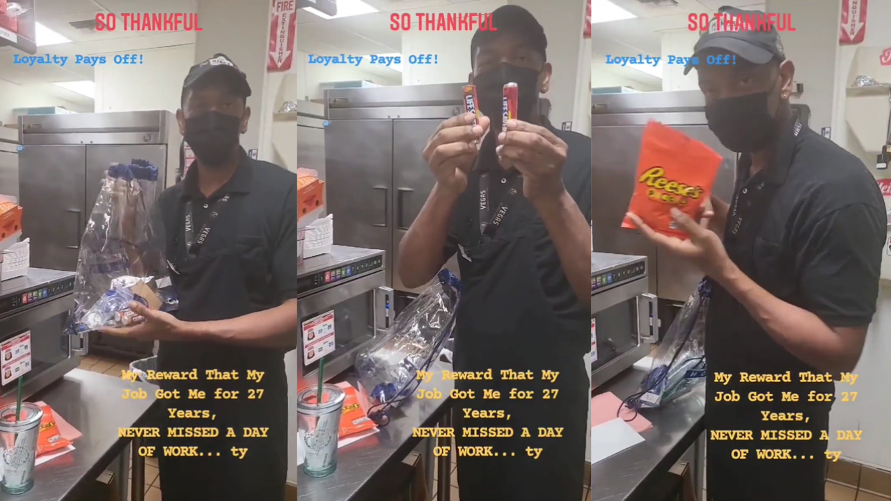 Burger King employee receives goodie bag after 27 years of 'perfect attendance'