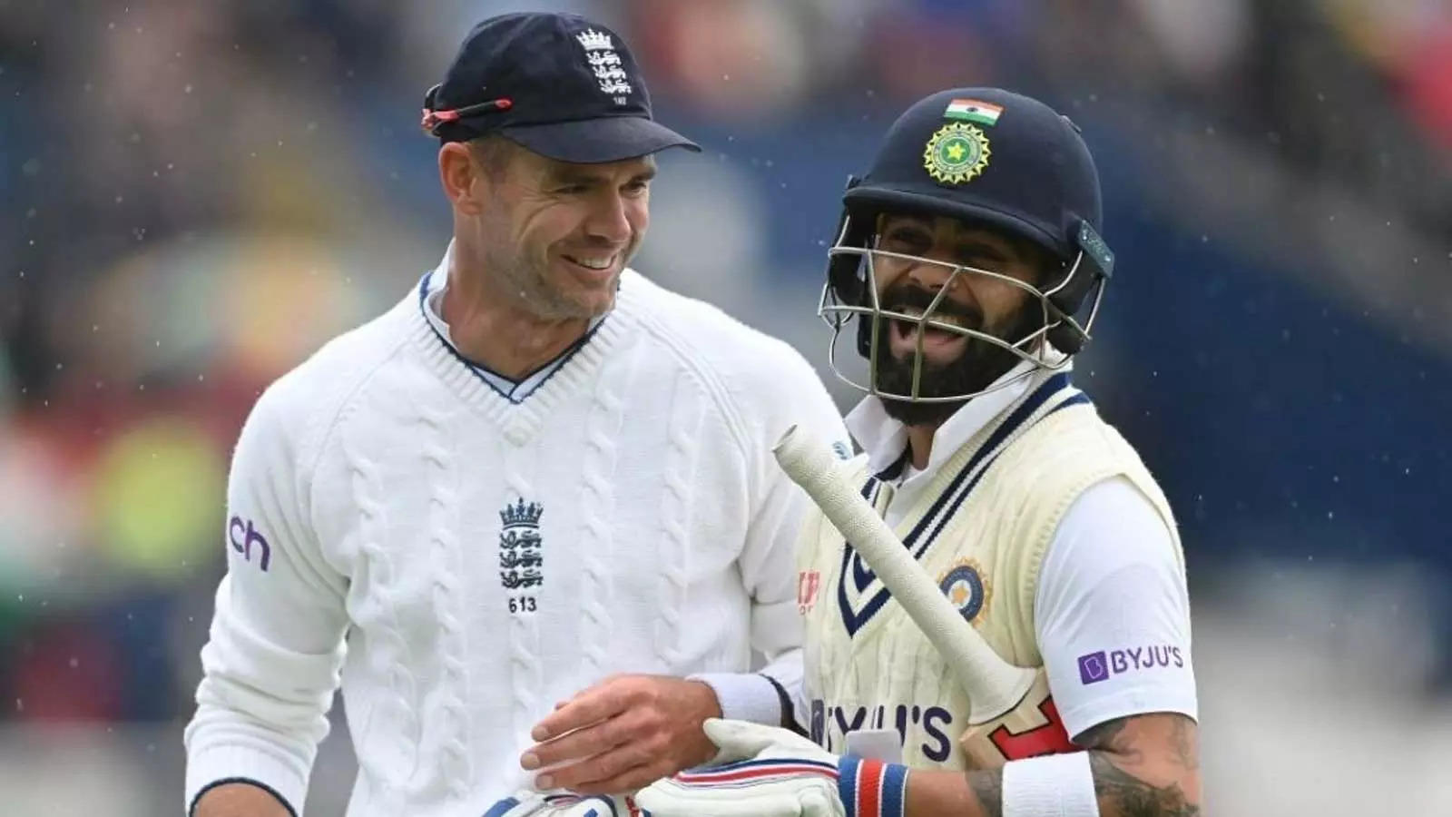 Virat Kohli James Anderson shares ICC laughing caption contest for photo receives hilarious responses