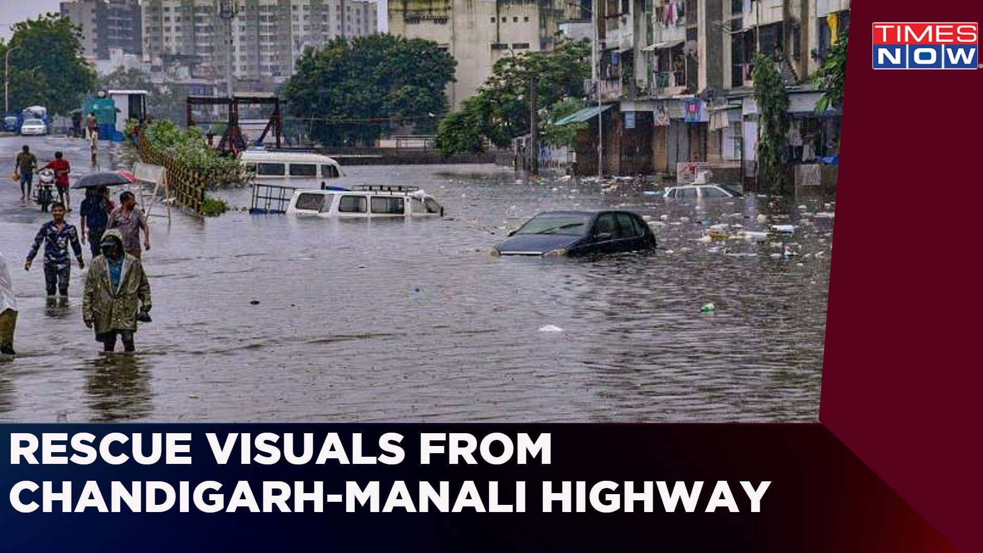 Rescue Ops Underway On Chandigarh-Manali Highway Visuals Caught On Camera  Latest News