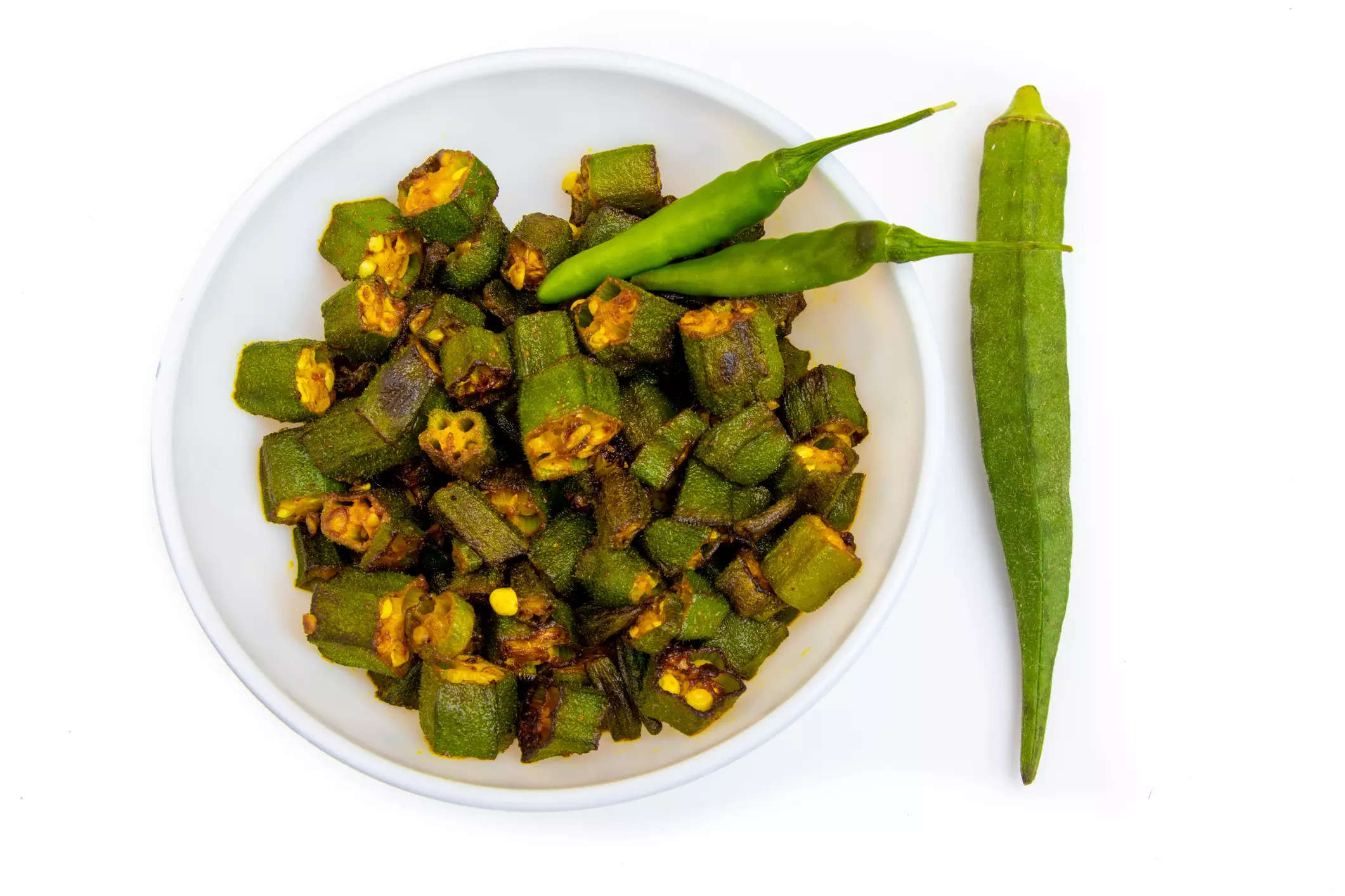 Okra, lady’s finger or bhindi – a versatile summer fruit (which is actually cooked as a vegetable), this one goes well with curries and raita.