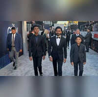 Dhanush walks in style with his sons at The Gray Man premiere says They have completely stolen the show