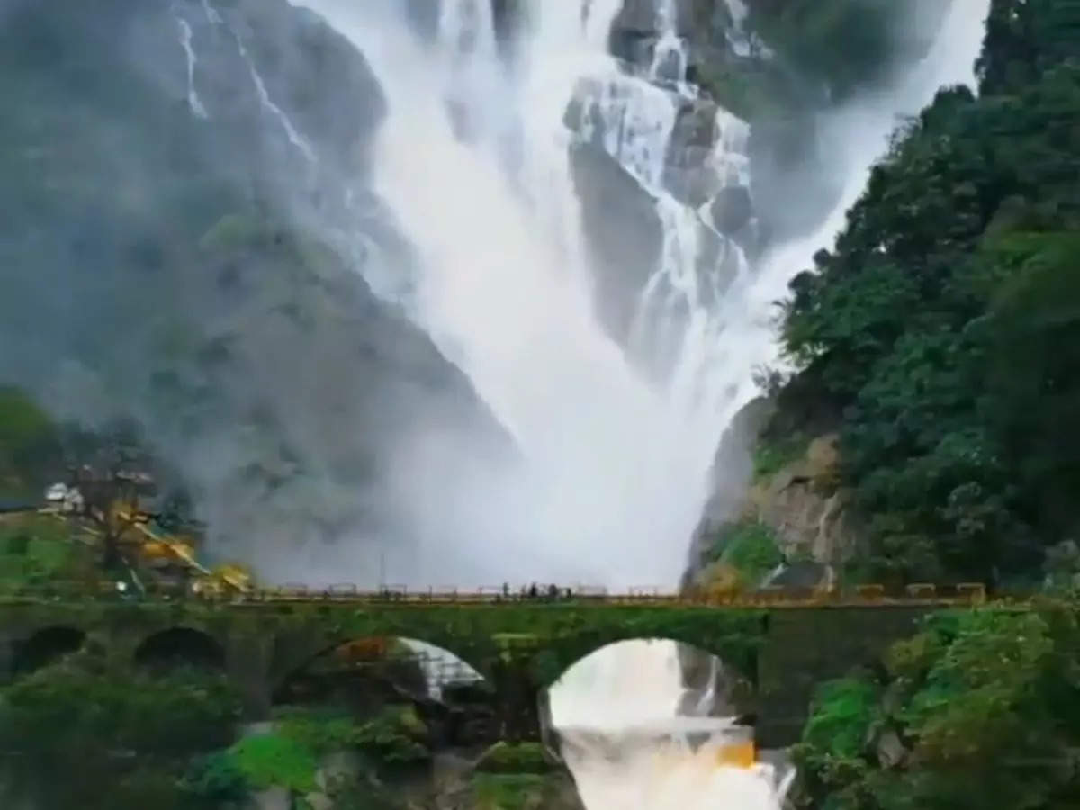 Heaven meets Earth Stunning drone shot captures Goas Dudhsagar falls in all its glory