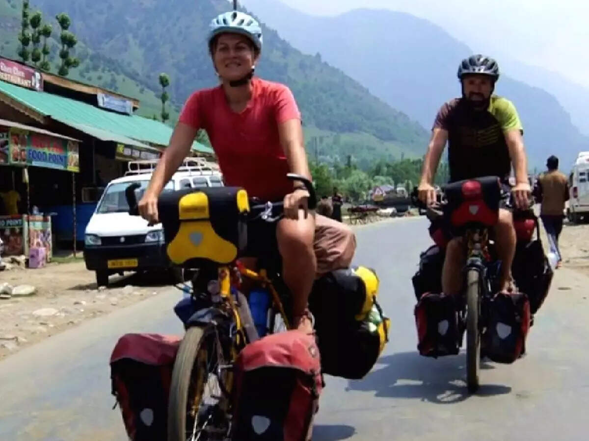 Using eco-friendly travelling mode bicycles the couple is on a whirlwind tour of the world