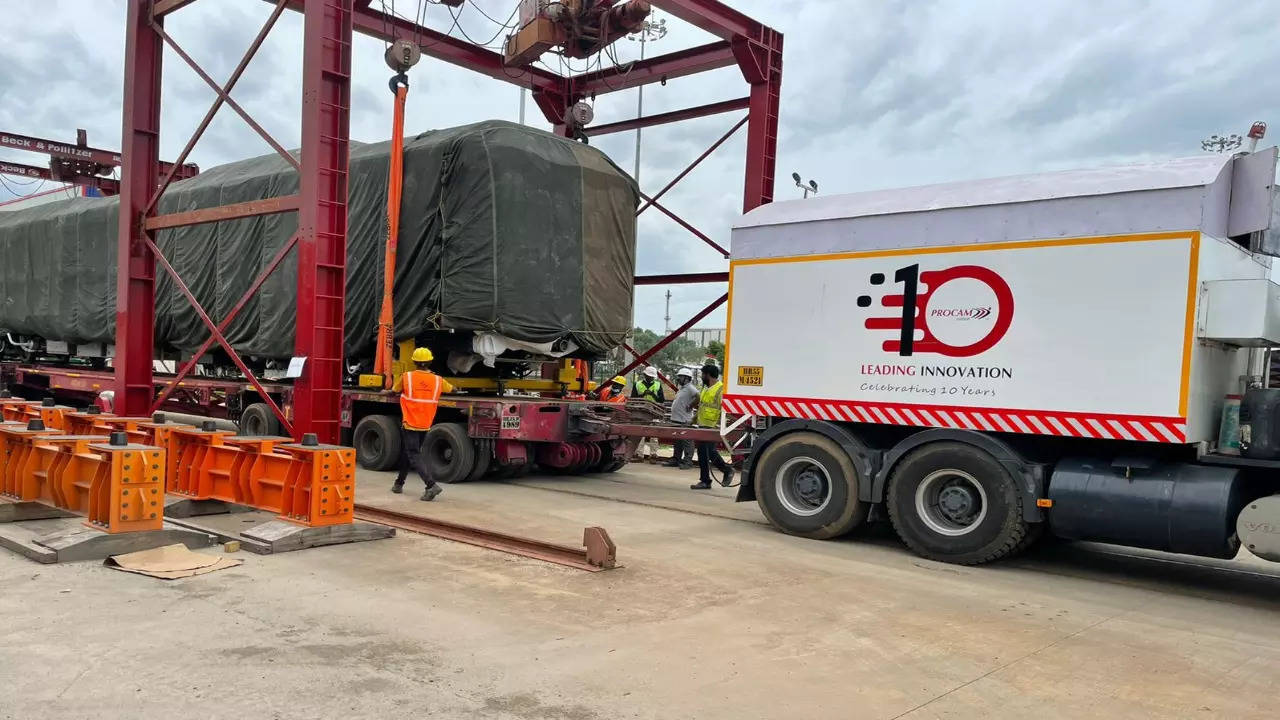 Metro cars ready to dispatch at Alstoms manufacturing plant