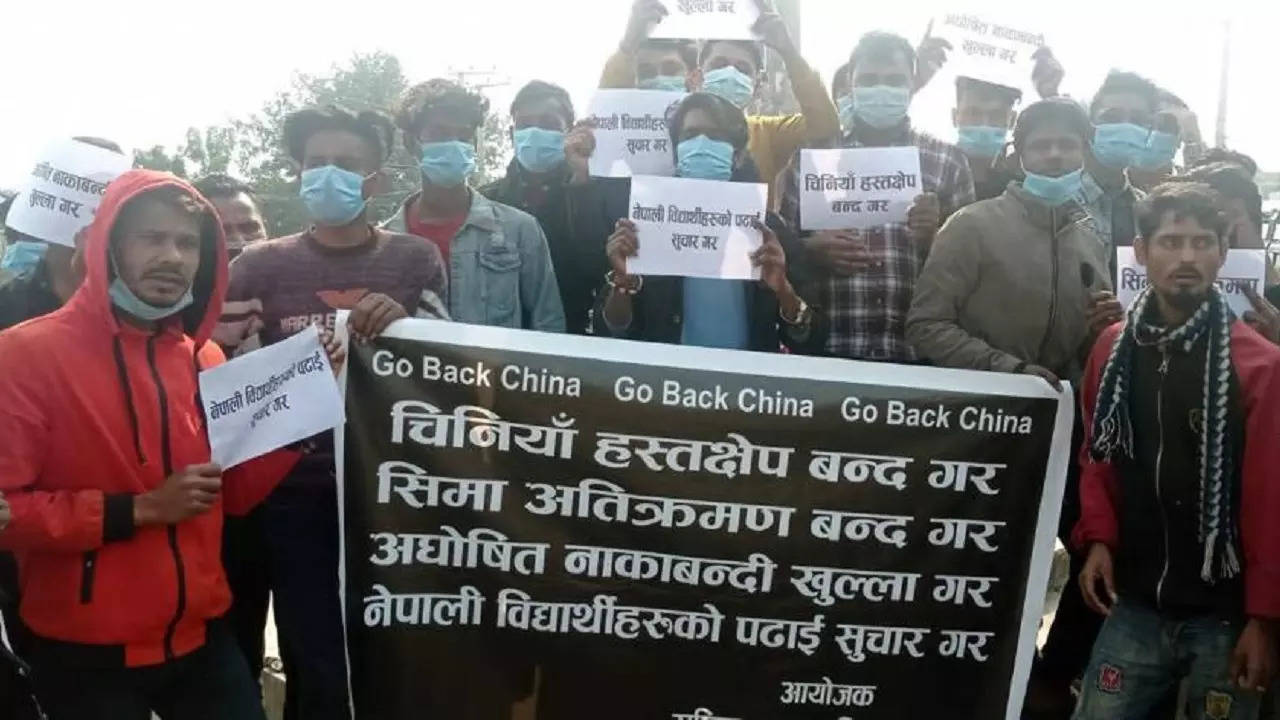 ​Nepali civil society group Rastriya Ekata Abhiyan holds a demonstration against China​
