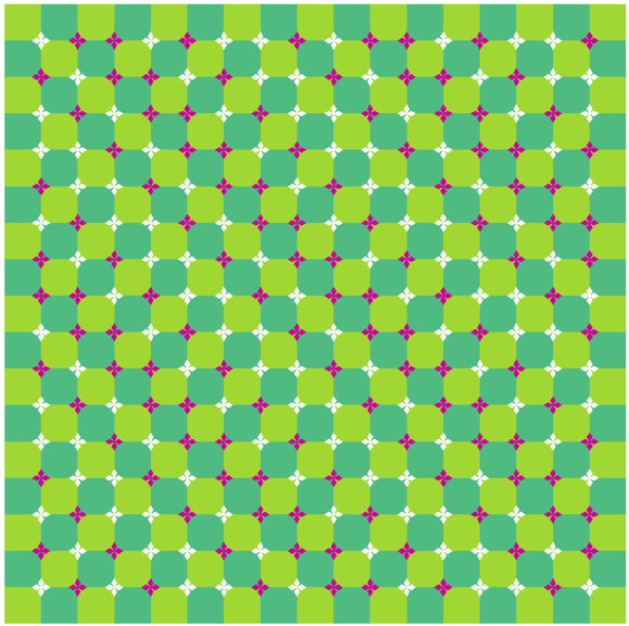 Primroses field optical illusion