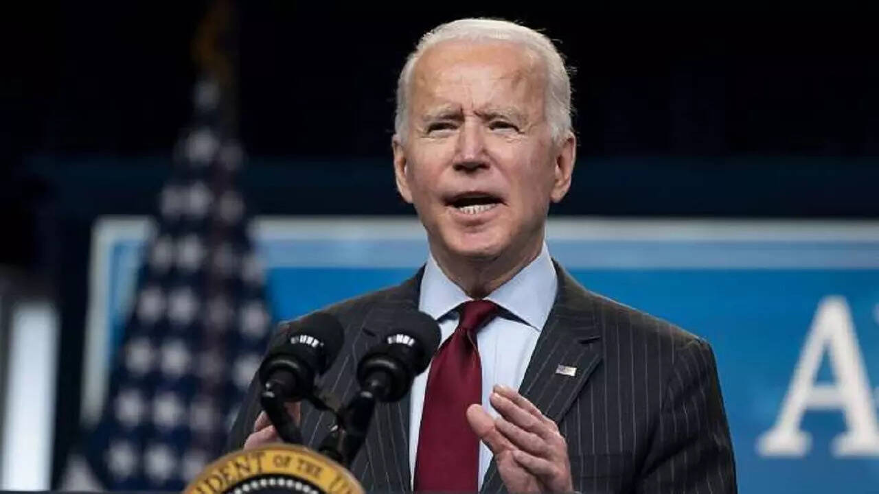 US President Joe Biden is connected to the world at his White House desk via a Zoom rig with a rollable touchscreen worth 7280  File image