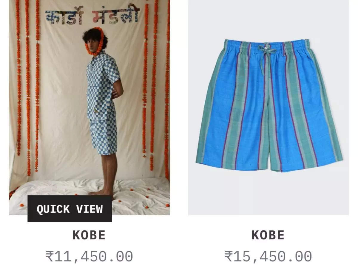 Twitter loses it over 'Grandpa' shorts priced at Rs. 15,000 | Picture courtesy: Twitter/@vettichennaiguy