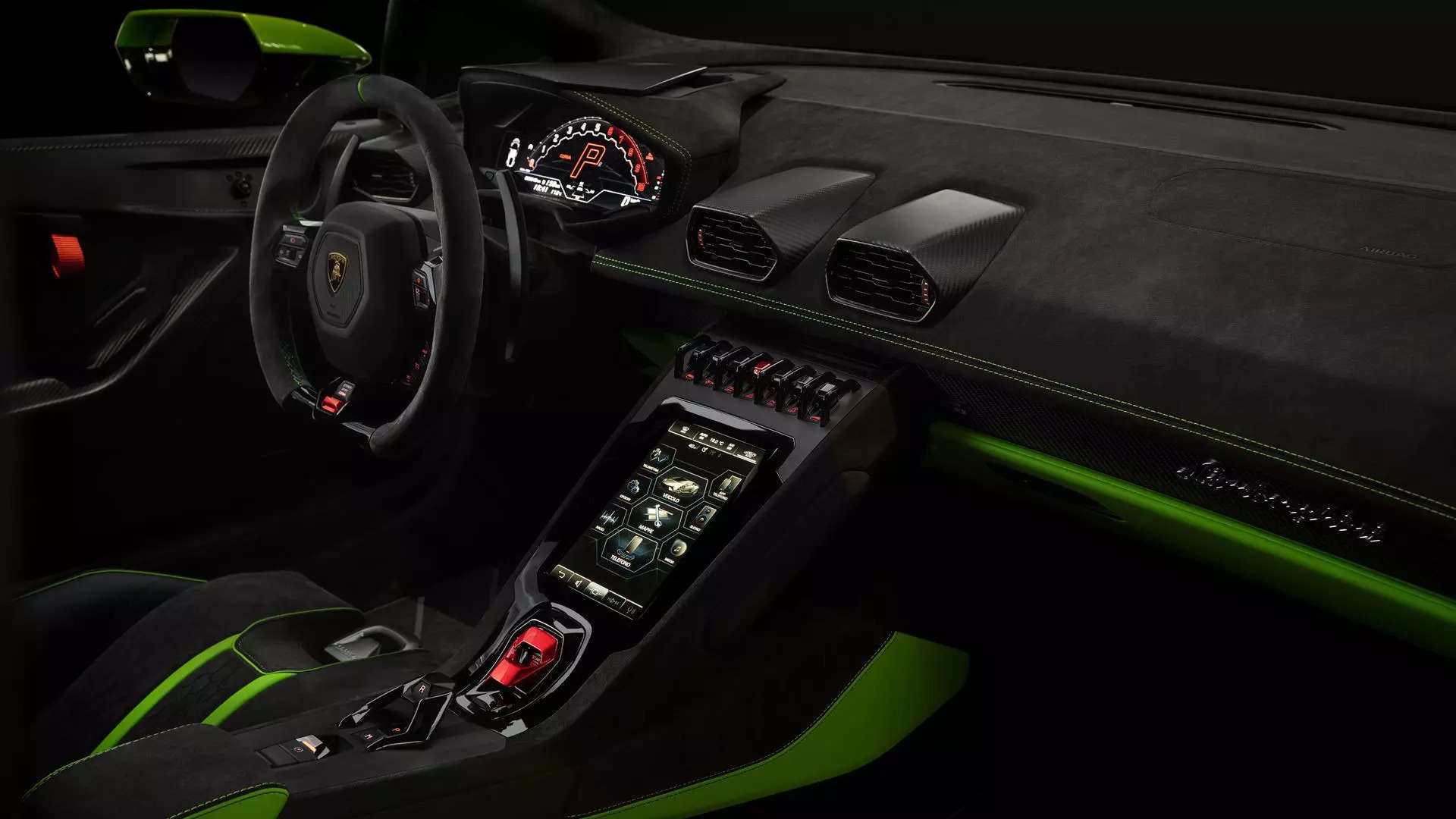 El interior del Lamborghini Huracan Tecnica