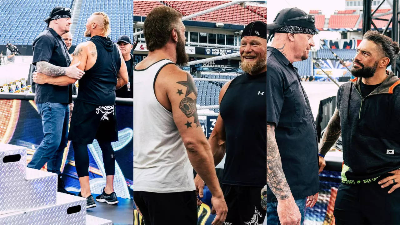 Brock Lesnar spotted interacting with legends as WWE releases behind the scenes pics from SummerSlam 2022