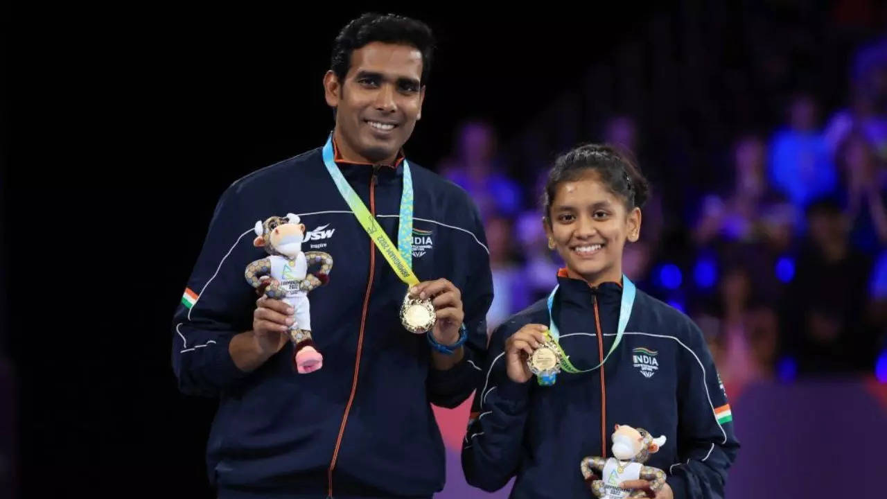 CWG 2022 Indian paddler couple Sharath Kamal-Sreeja Akula wins gold in mixed doubles table tennis final