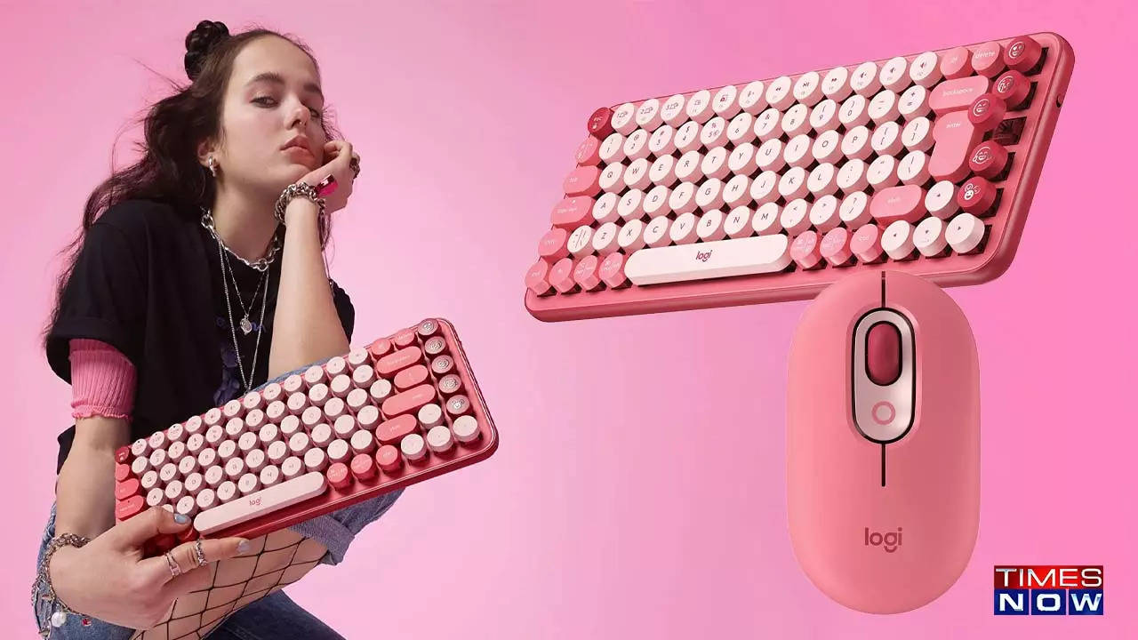 Logitech POP wireless mouse and mechanical keyboard combo heartbreak color