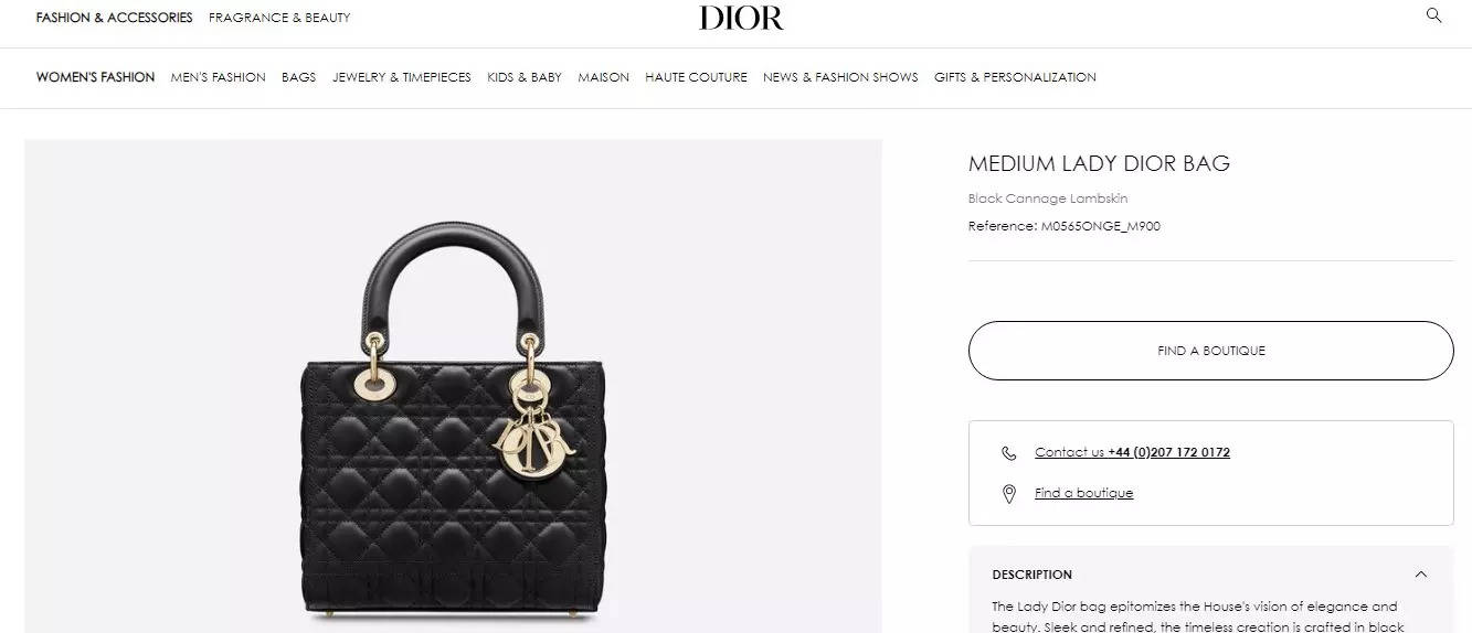 Dior39s official website