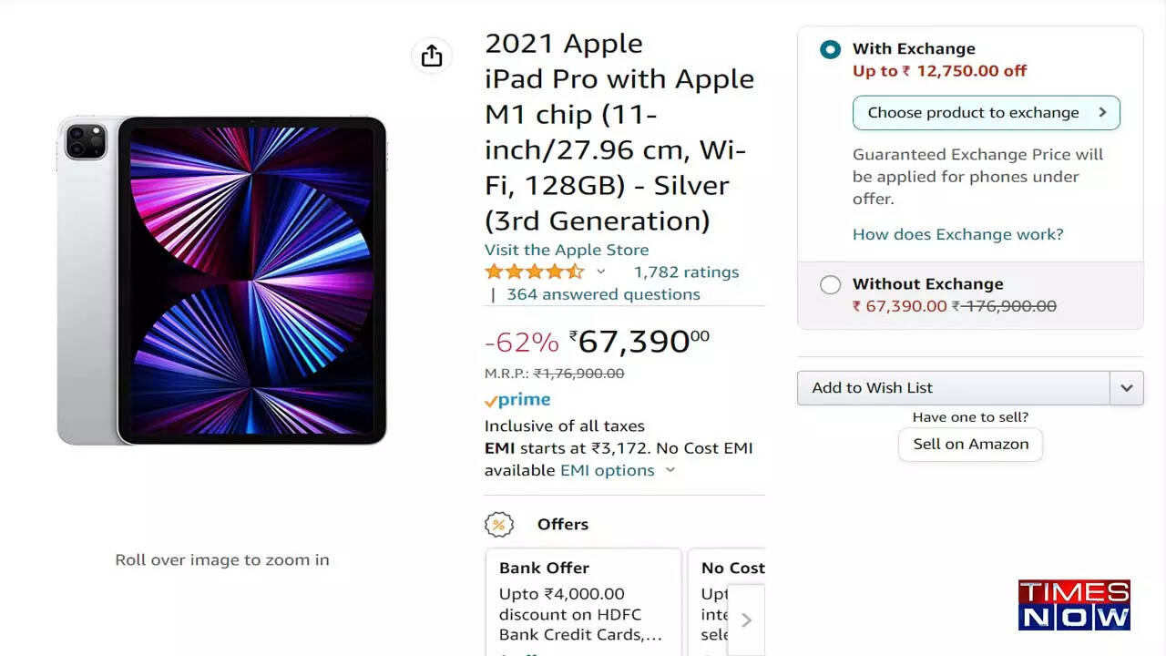 2021 Apple iPad Pro with Apple M1 chip (11-inch/27.96 cm, Wi-Fi