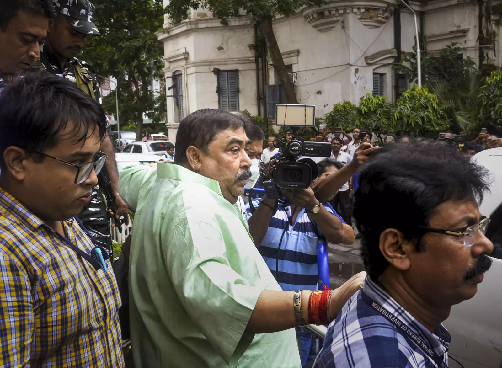 Kolkata: Trinamool Congress leader Anubrata Mondal visits a hospital for medical...