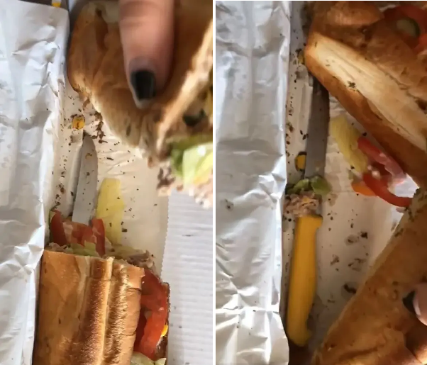 Woman finds knife in her sandwich