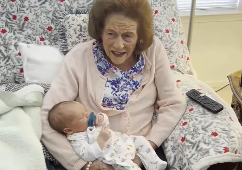Marguerite Koller with her 100th great-grandchild