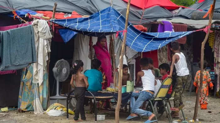 Rohingya staying in Tent - PTI